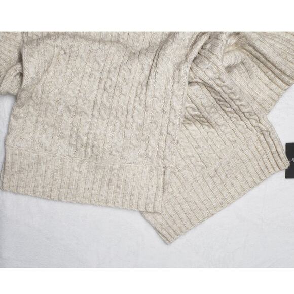 Marc New York Oatmeal Cable Knit Sweater 3X Plus Size Kimono Mock Neck - Picture 8 of 10